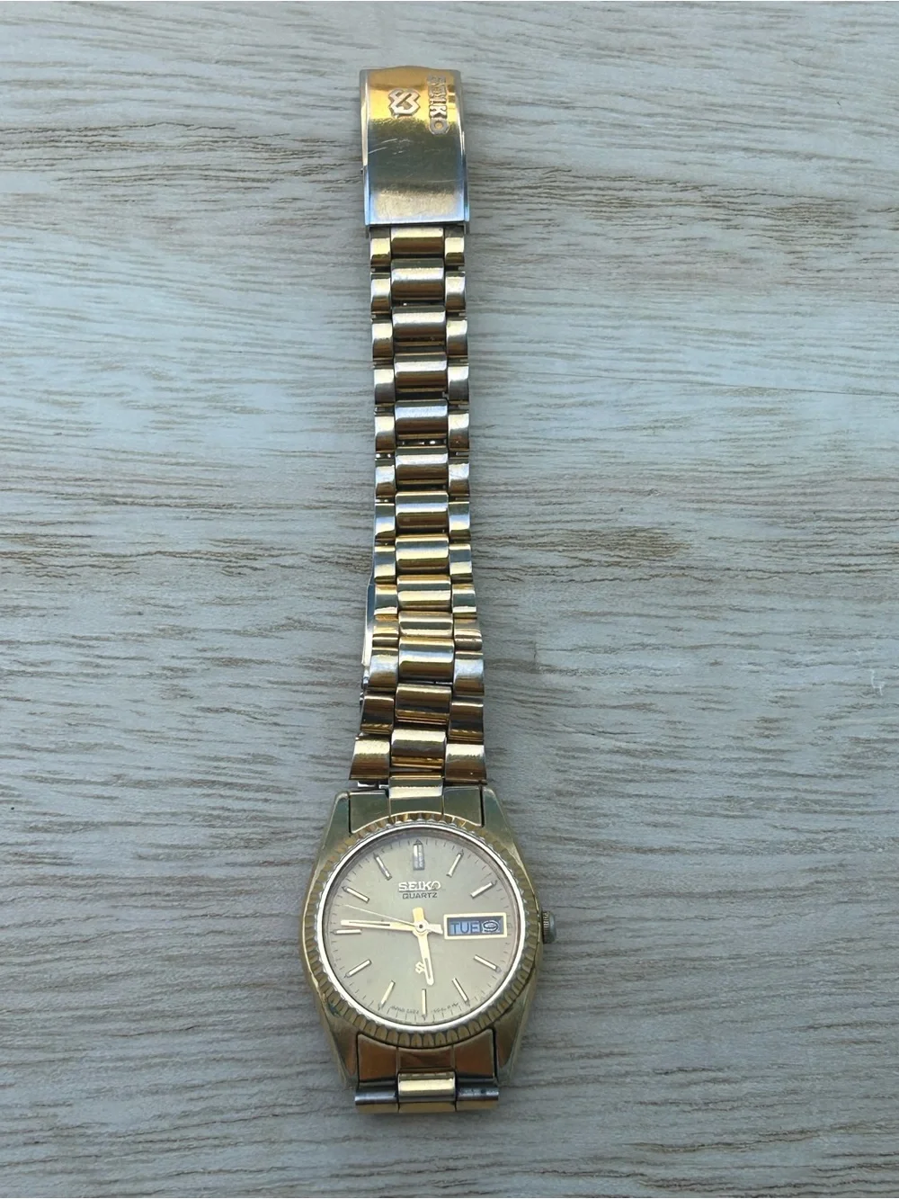 Seiko Gold-Tone Women's Bracelet Watch with Day-Date